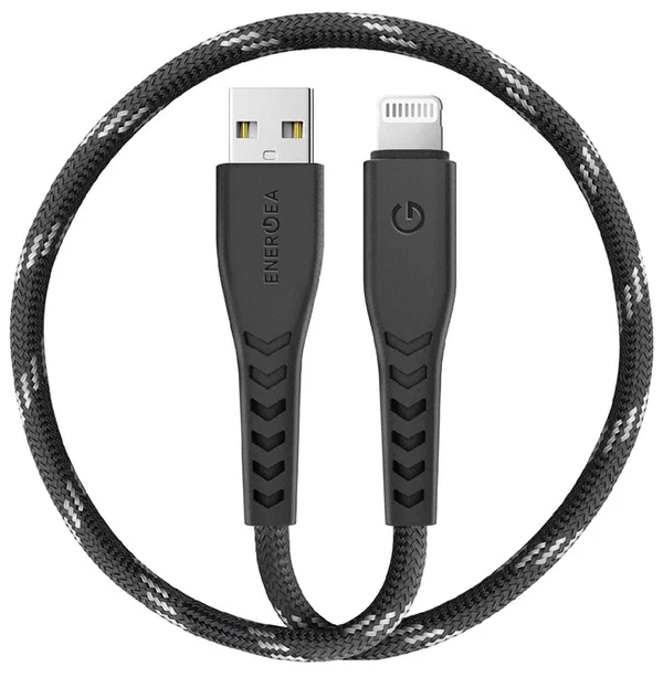 Кабель EnergEA NyloFlex USB-A to Lightning 0.3м, черный